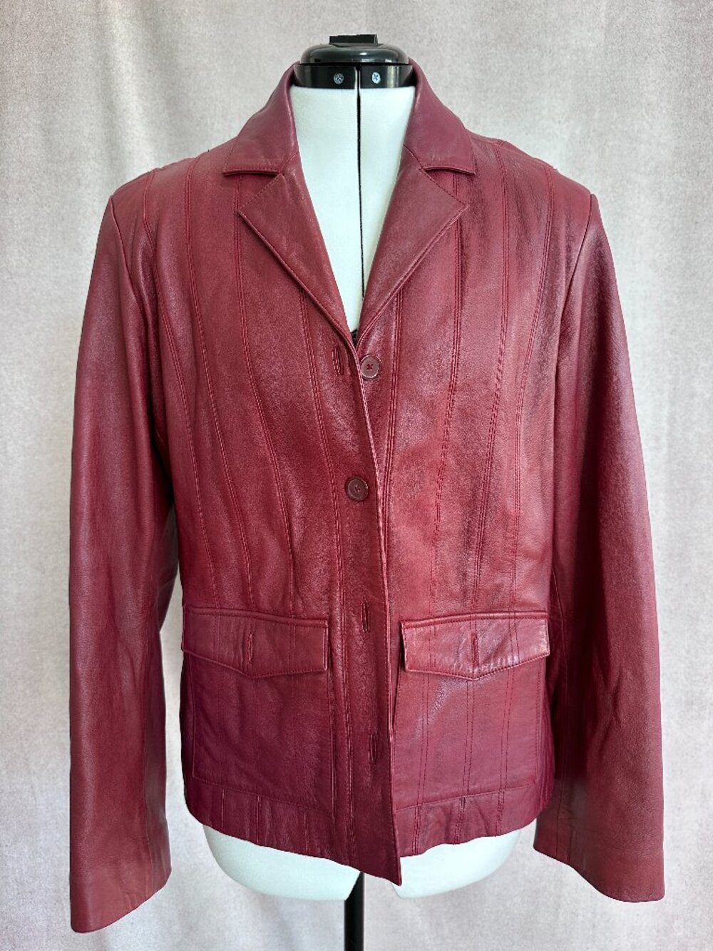 Mossimo Red 100% Genuine Leather Jacket, L